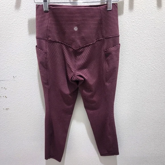 ATHLETA Salutation Stash Pocket II 7/8 Tight Women's Size Small Purple Yoga Gym - Picture 3 of 6